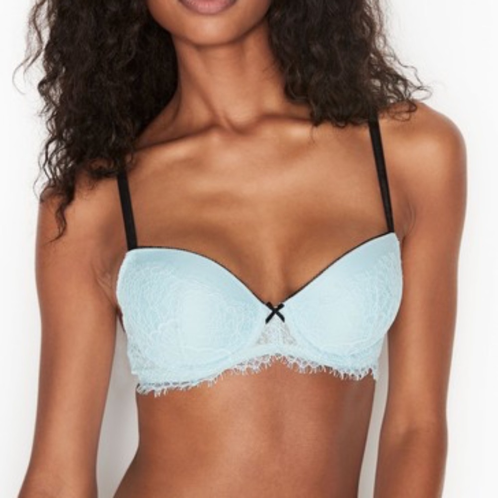 Victoria’s Secret Dream Angels Velvet Strap Powder Blue Demi Bra